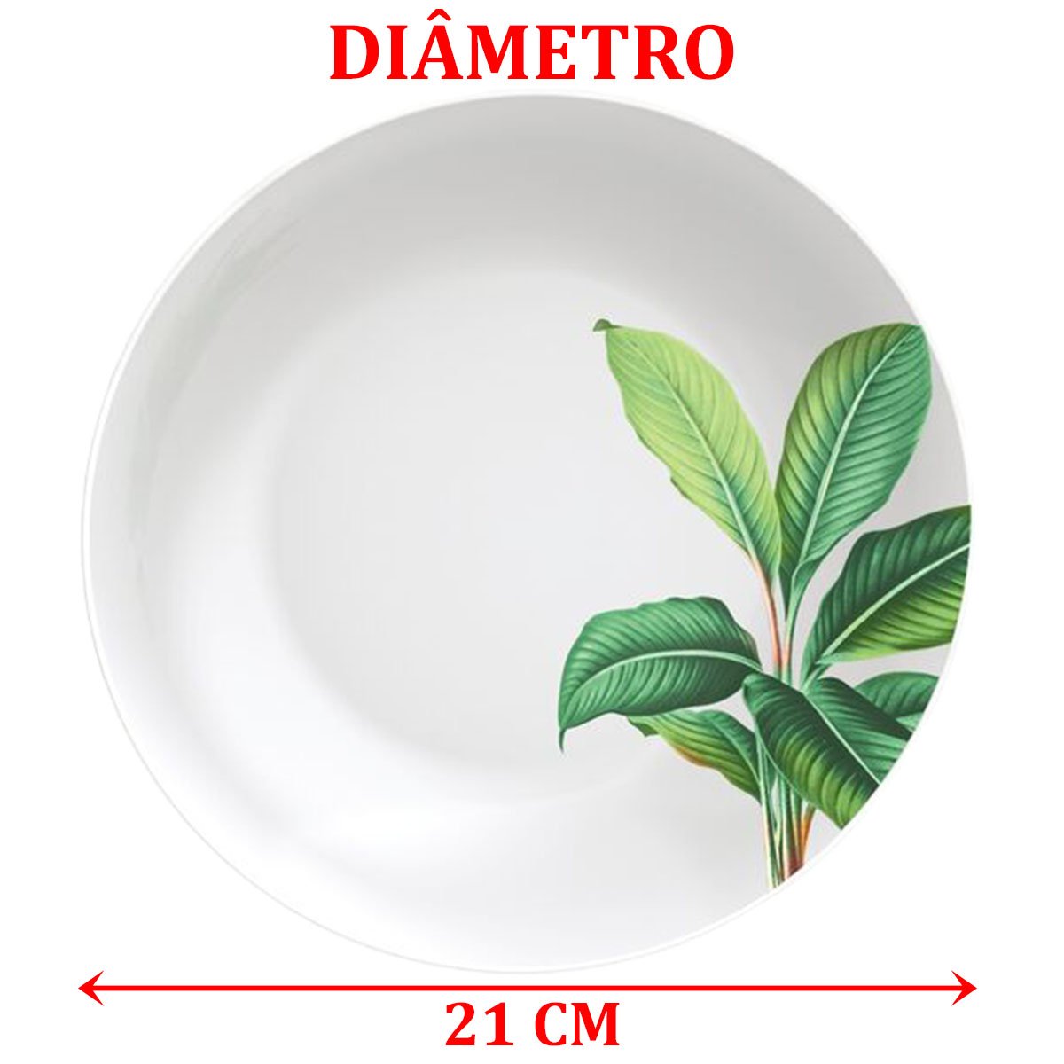 Kit Jogo De Pratos Fundo Sopa 12 Pessoas 12Pçs Graziela 21cm