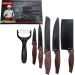 Kit Jogo Facas Conjunto Faqueiro 6 Peças Com Barra Magnética