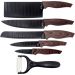 Kit Jogo Facas Conjunto Faqueiro 6 Peças Com Barra Magnética