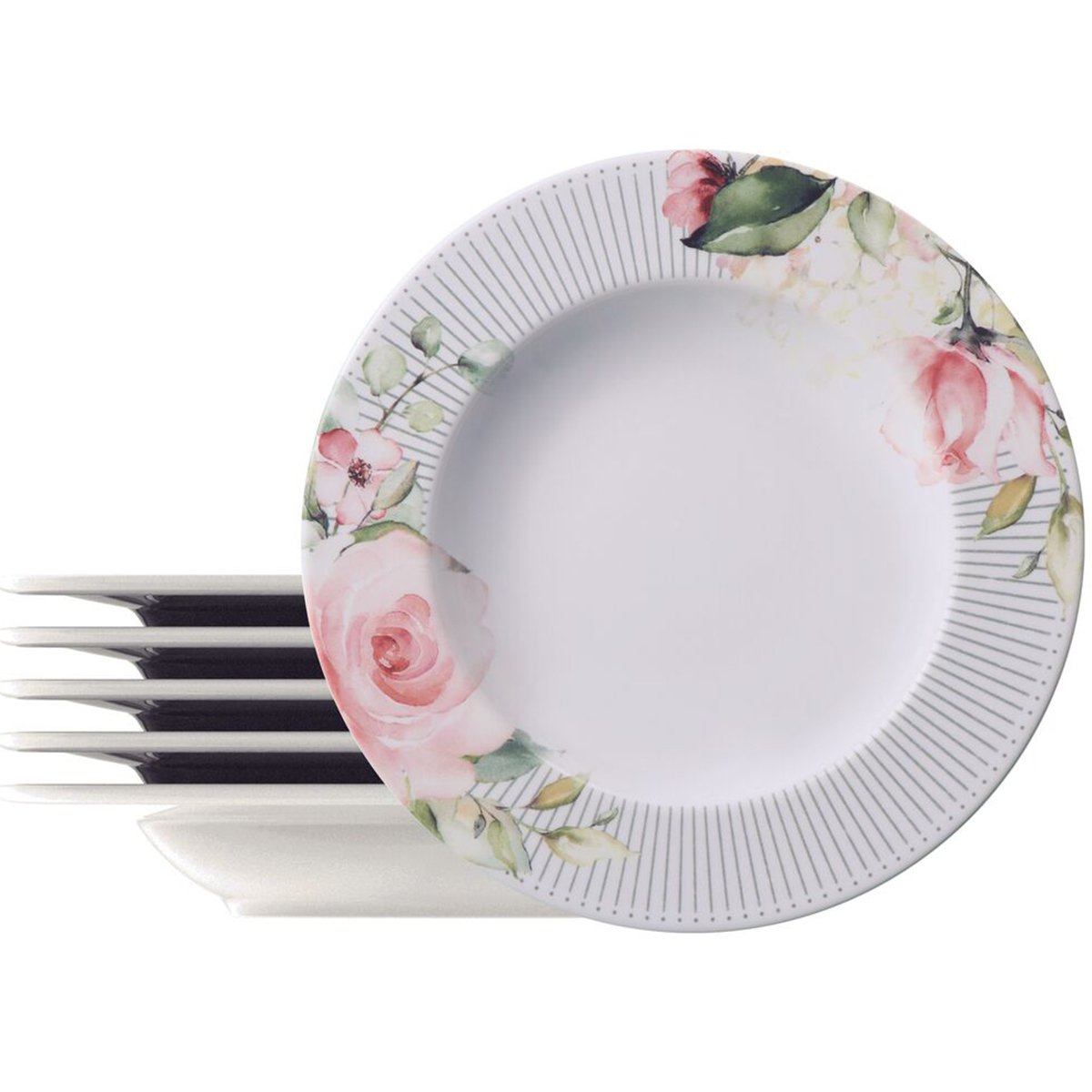 Kit Jogo Prato Fundo Sopa 4 Pessoas 4 Pçs Chá Ornatta 23cm