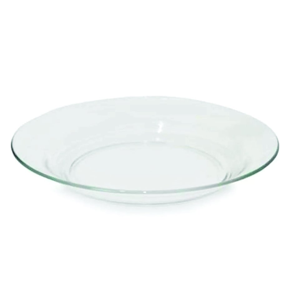 Kit Jogo Prato Fundo Sopa Transparente 6 Peças 22,5cm