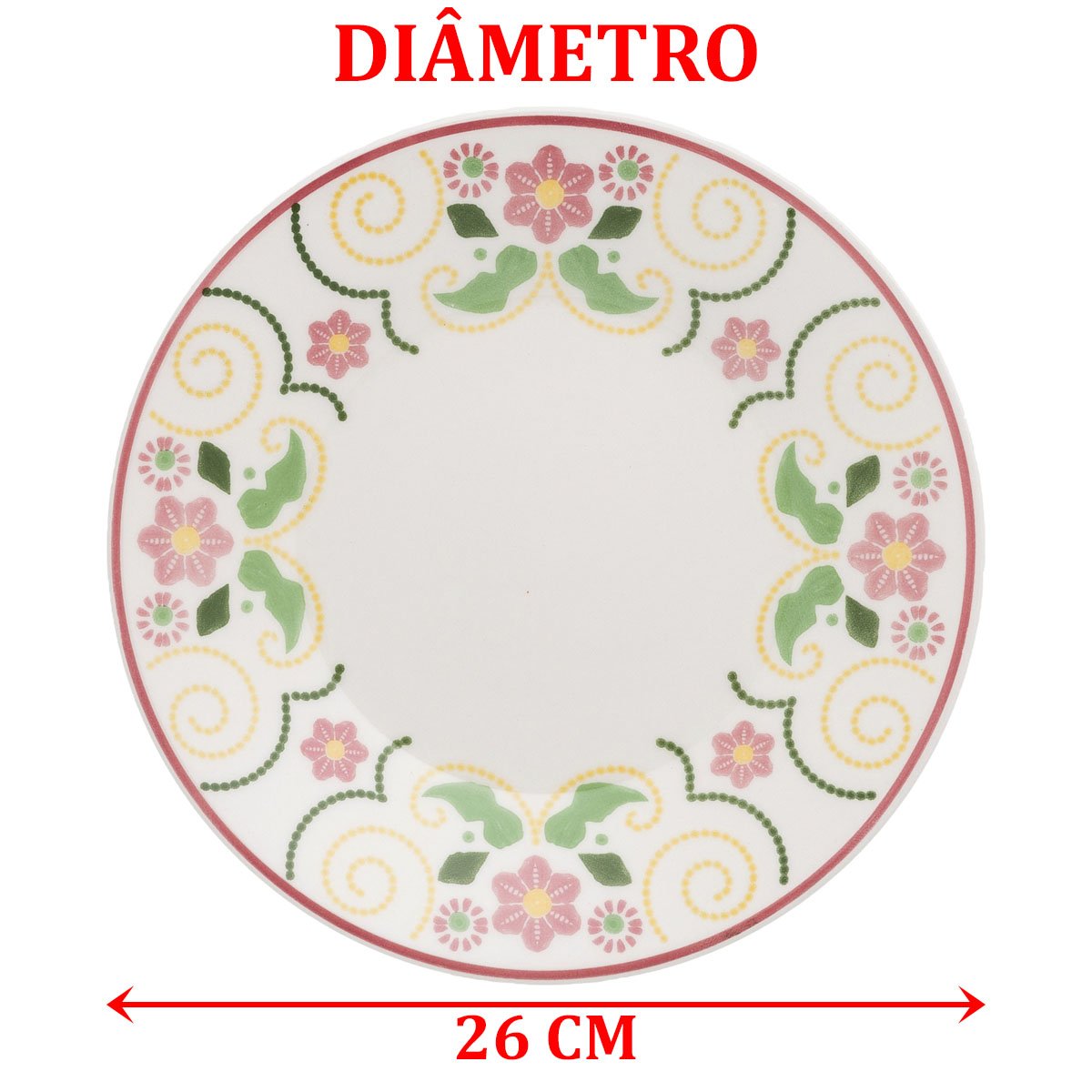 Kit Jogo Prato Raso Jantar 10Pessoas 10Pçs Oxford Atual Lima