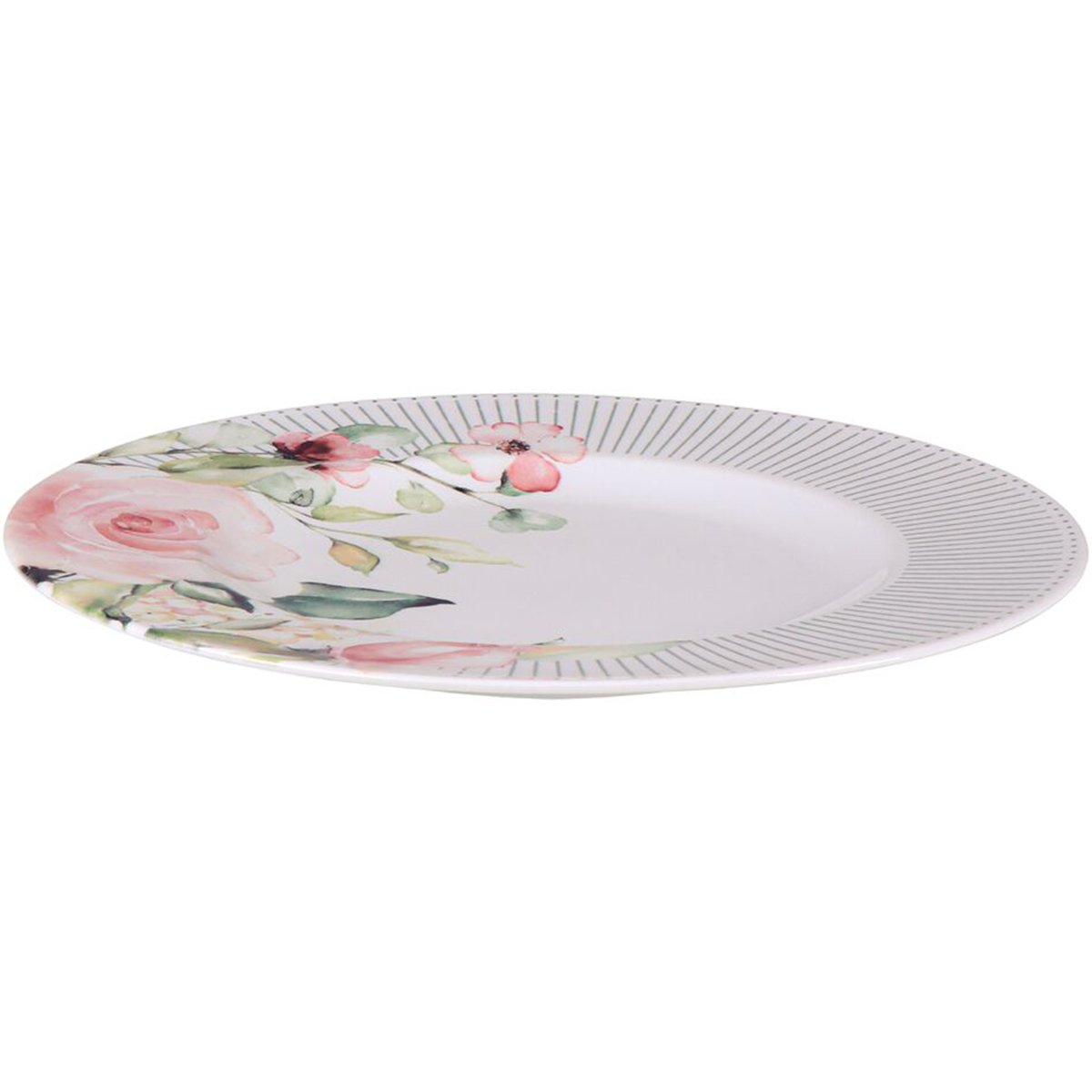 Kit Jogo Prato Raso Jantar 8 Pessoas 8Pçs Chá Ornatta 28cm