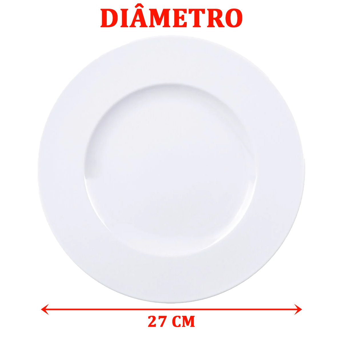 Kit Jogo Prato Raso Jantar Tramontina Augusta Porcelana 12Pç