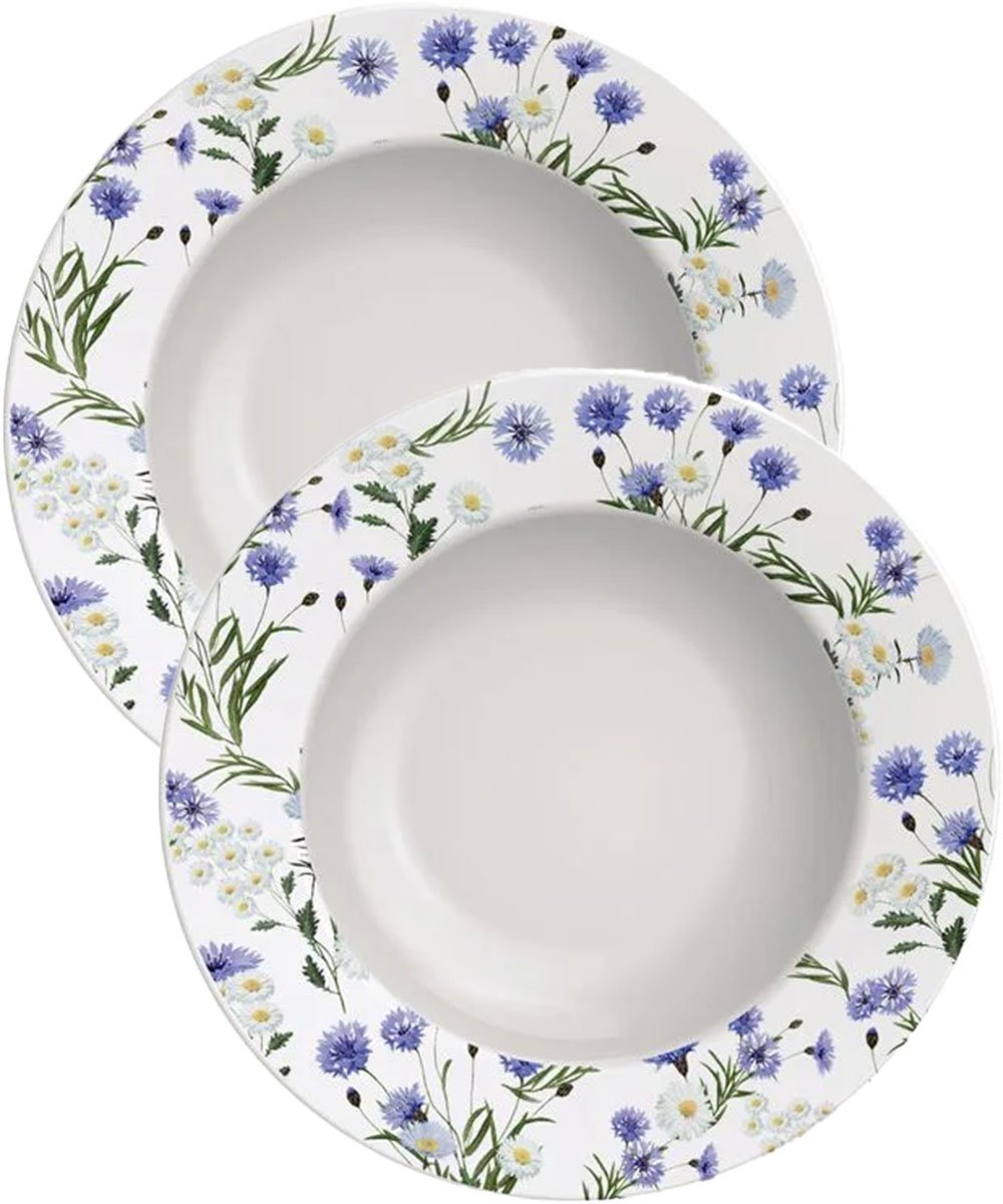 Kit Jogo Pratos Fundo Sopa 8 Pessoas 8Peças Ana Alice 23cm