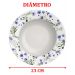 Kit Jogo Pratos Fundo Sopa 8 Pessoas 8Peças Ana Alice 23cm