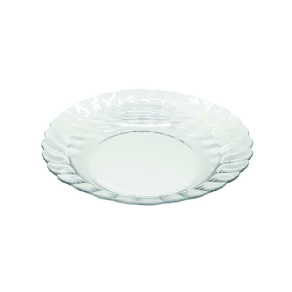 Kit Jogo Pratos Fundo Sopa Transparente 2 Peças 22,4cm
