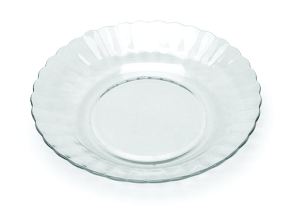 Kit Jogo Pratos Fundo Sopa Transparente 4 Peças 22,4cm