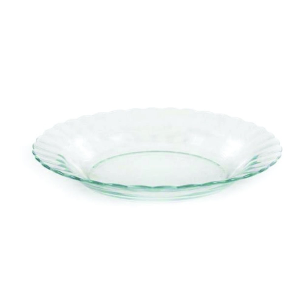 Kit Jogo Pratos Fundo Sopa Transparente 4 Peças 22,4cm