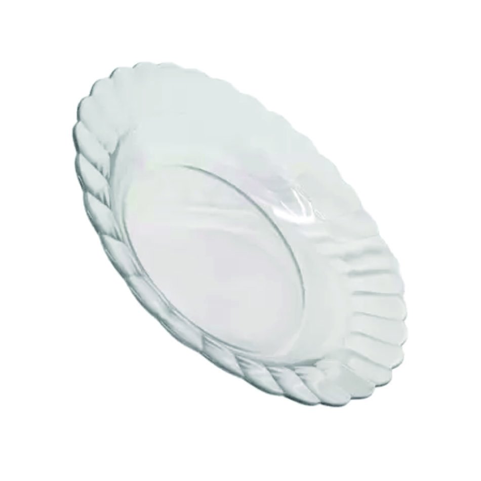 Kit Jogo Pratos Fundo Sopa Transparente 8 Peças 22,4cm