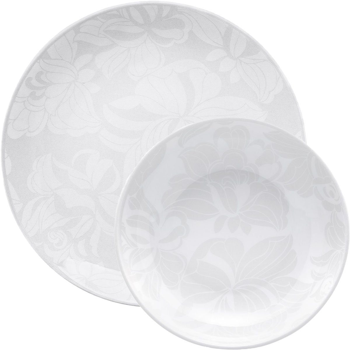 Kit Jogo Pratos Raso Fundo Sopa Coup Blanc 4Pçs 2 Pessoas