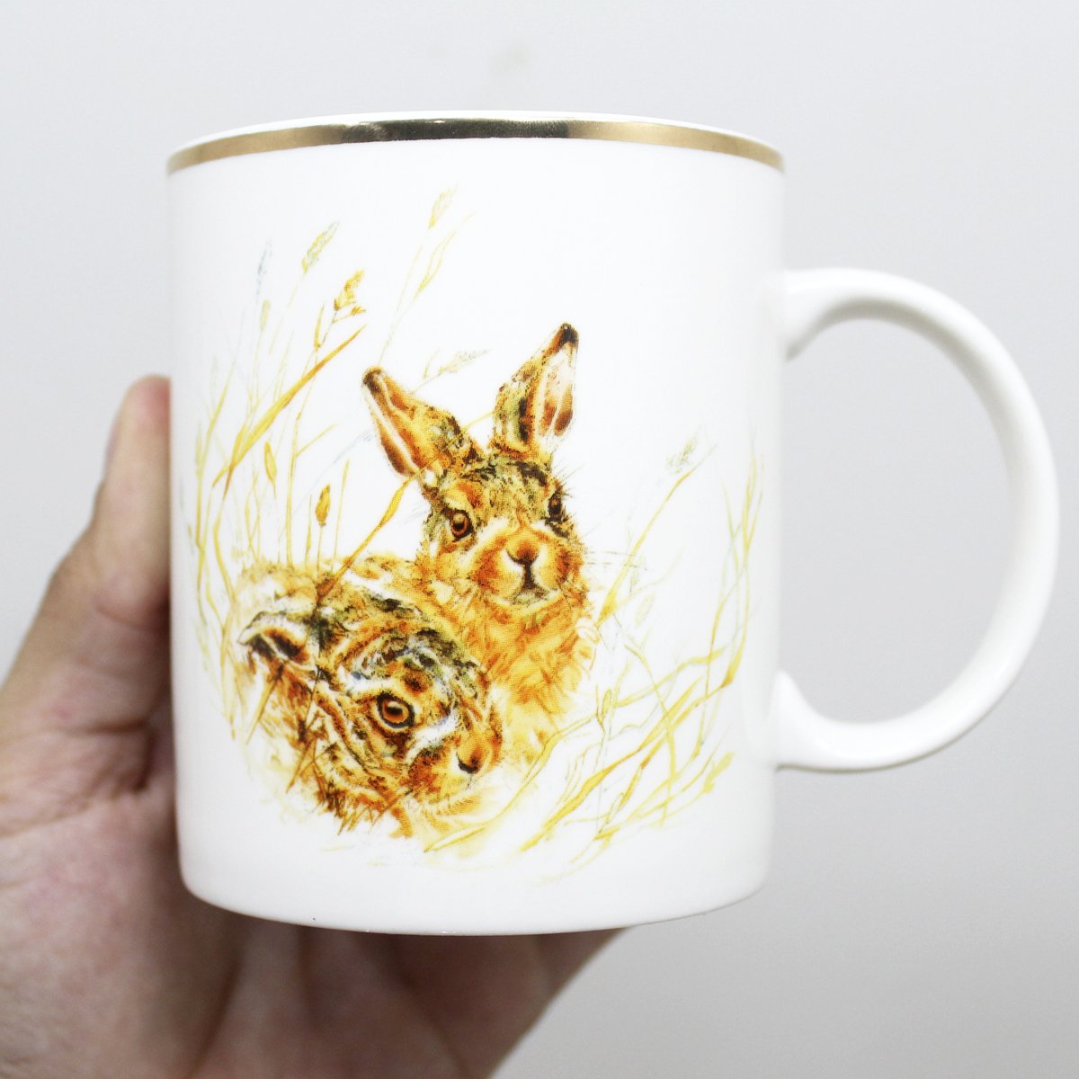 Kit Jogo Pratos Sobremesa E Canecas 4Pçs Para Páscoa Coelho
