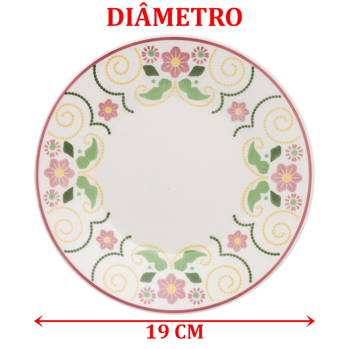 Kit Jogo Pratos Sobremesa Lanche 8 Pessoas 8Pçs Atual Lima