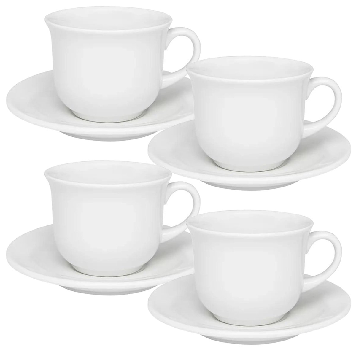 Kit Jogo Xícaras Para 4 Pessoas 4Pçs Donna Branco De 200ml