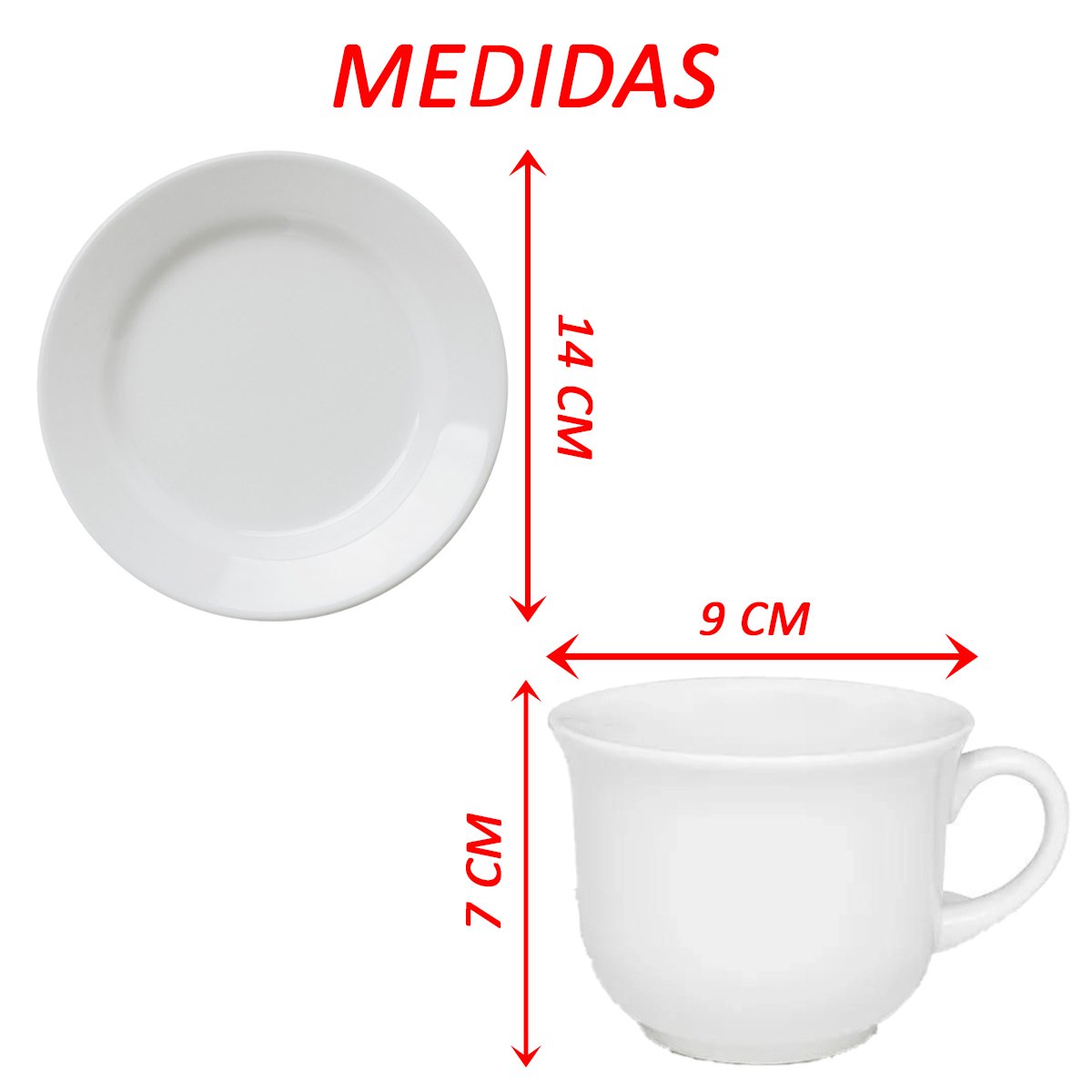 Kit Jogo Xícaras Para 4 Pessoas 4Pçs Donna Branco De 200ml