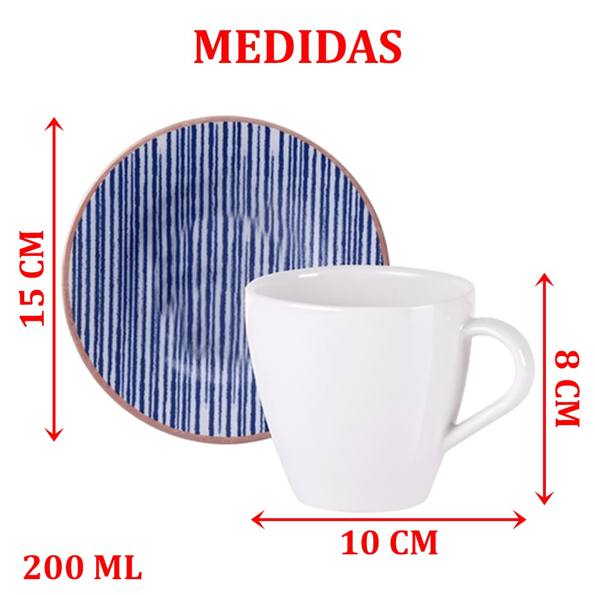 Kit Jogo Xicaras 10 Pessoas 10Pçs Abstratta Tramontina 200ml