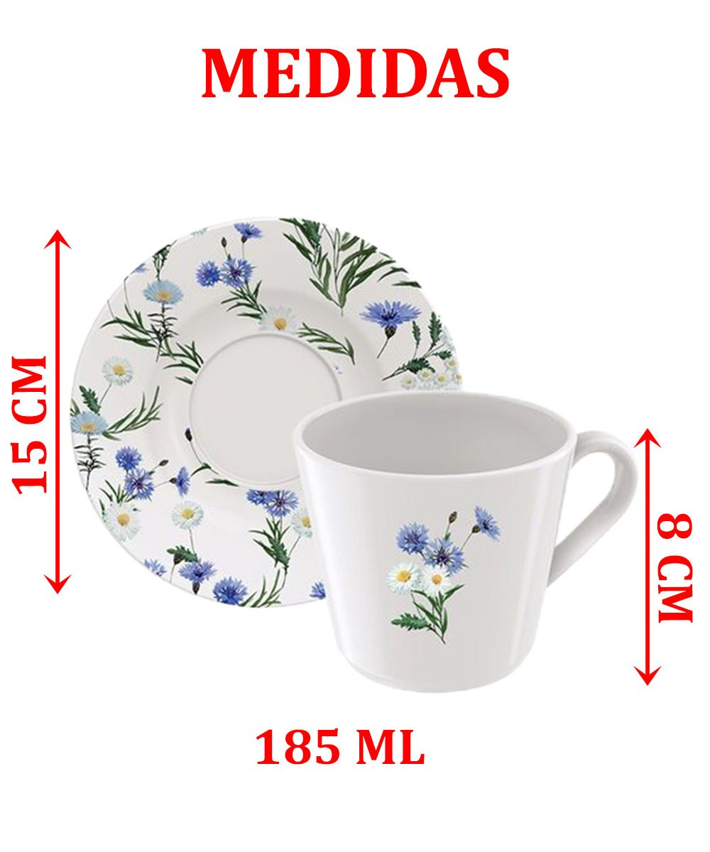 Kit Jogo Xicaras 4 Pessoas 4Pçs Tramontina Ana Alice 185ml