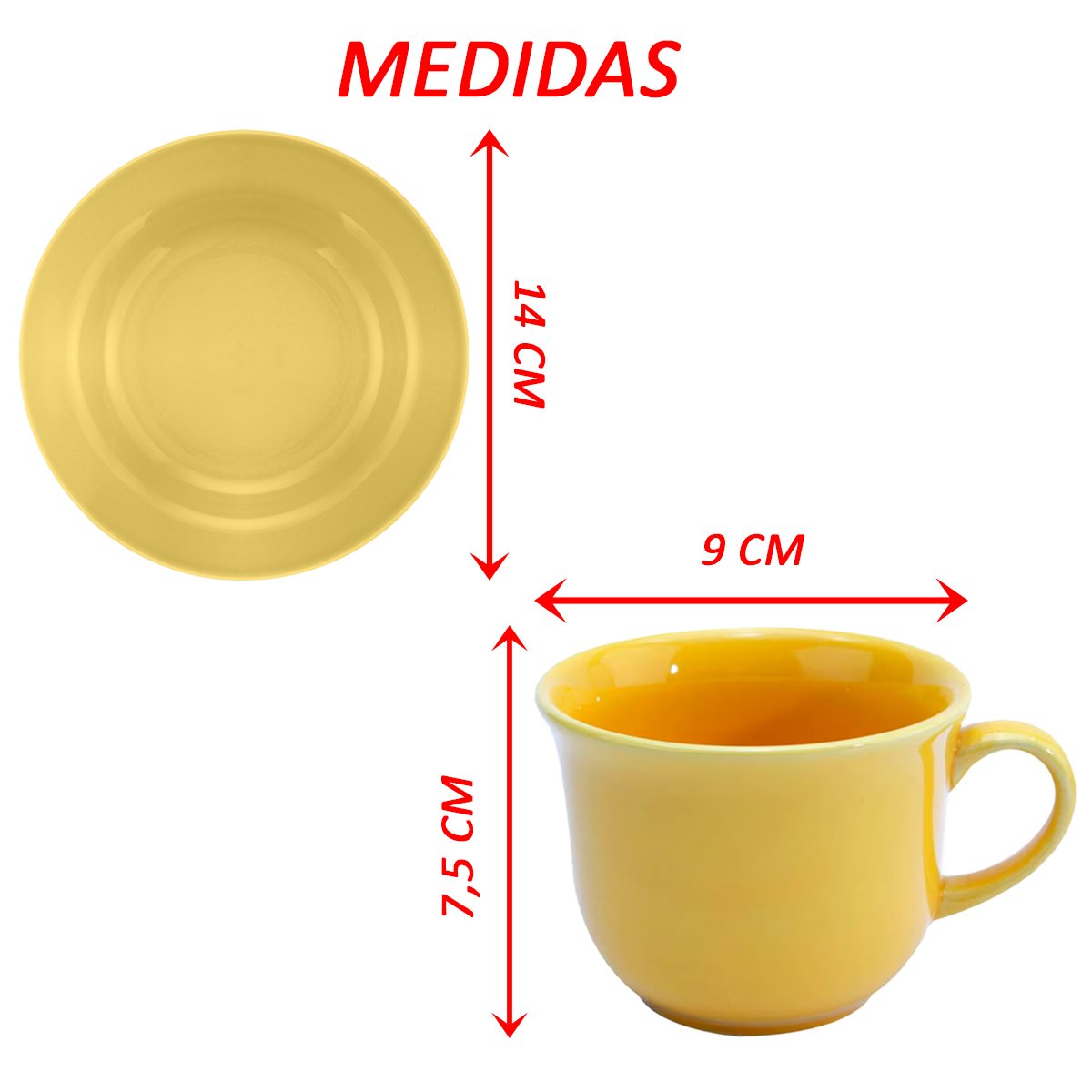 Kit Jogo de Xícaras Para 6 Pessoas 6 pçs Estampada De 200ml