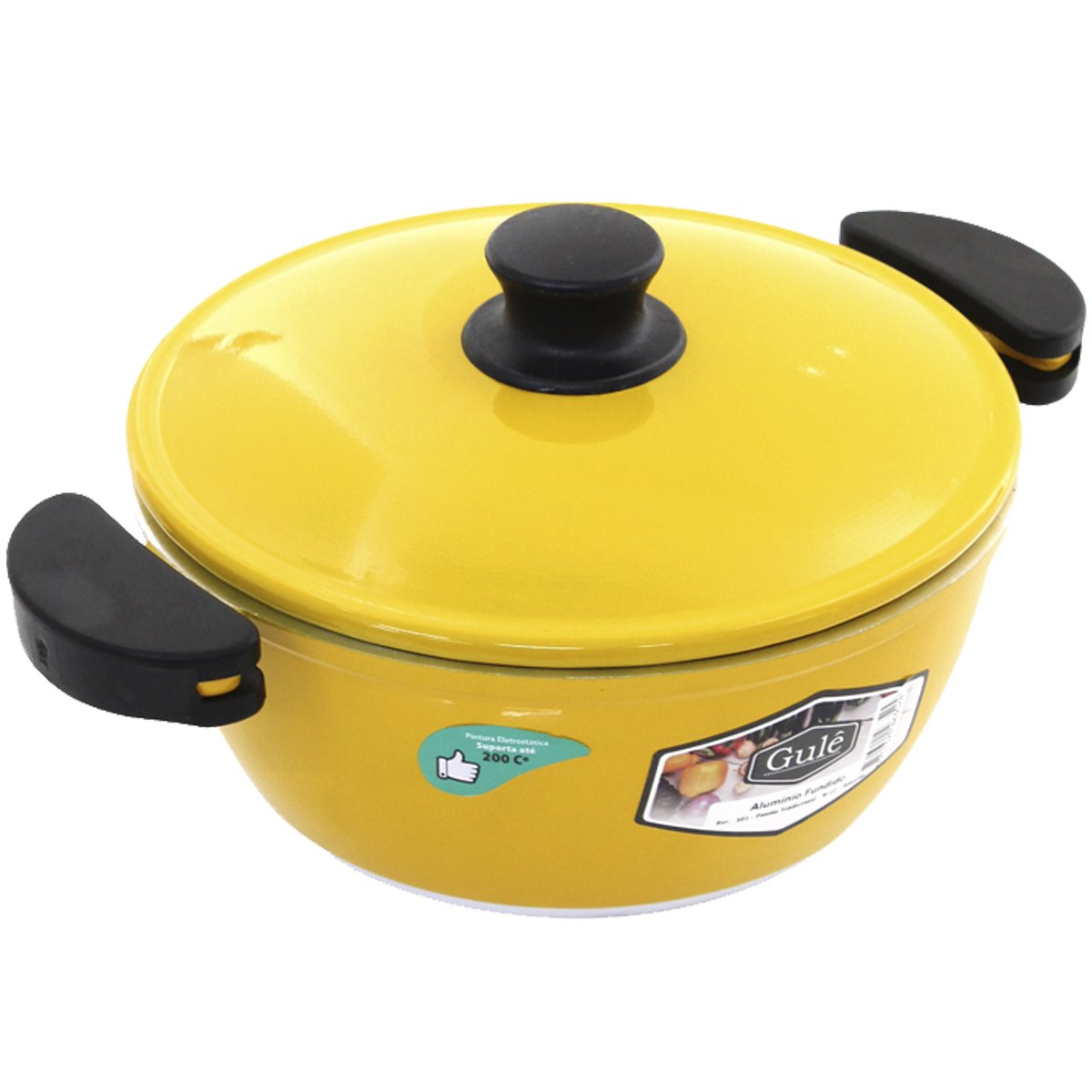 Kit Panelas Gulê Alumínio 1,75L 2,2L 2,5L 3 Peças Amarelo