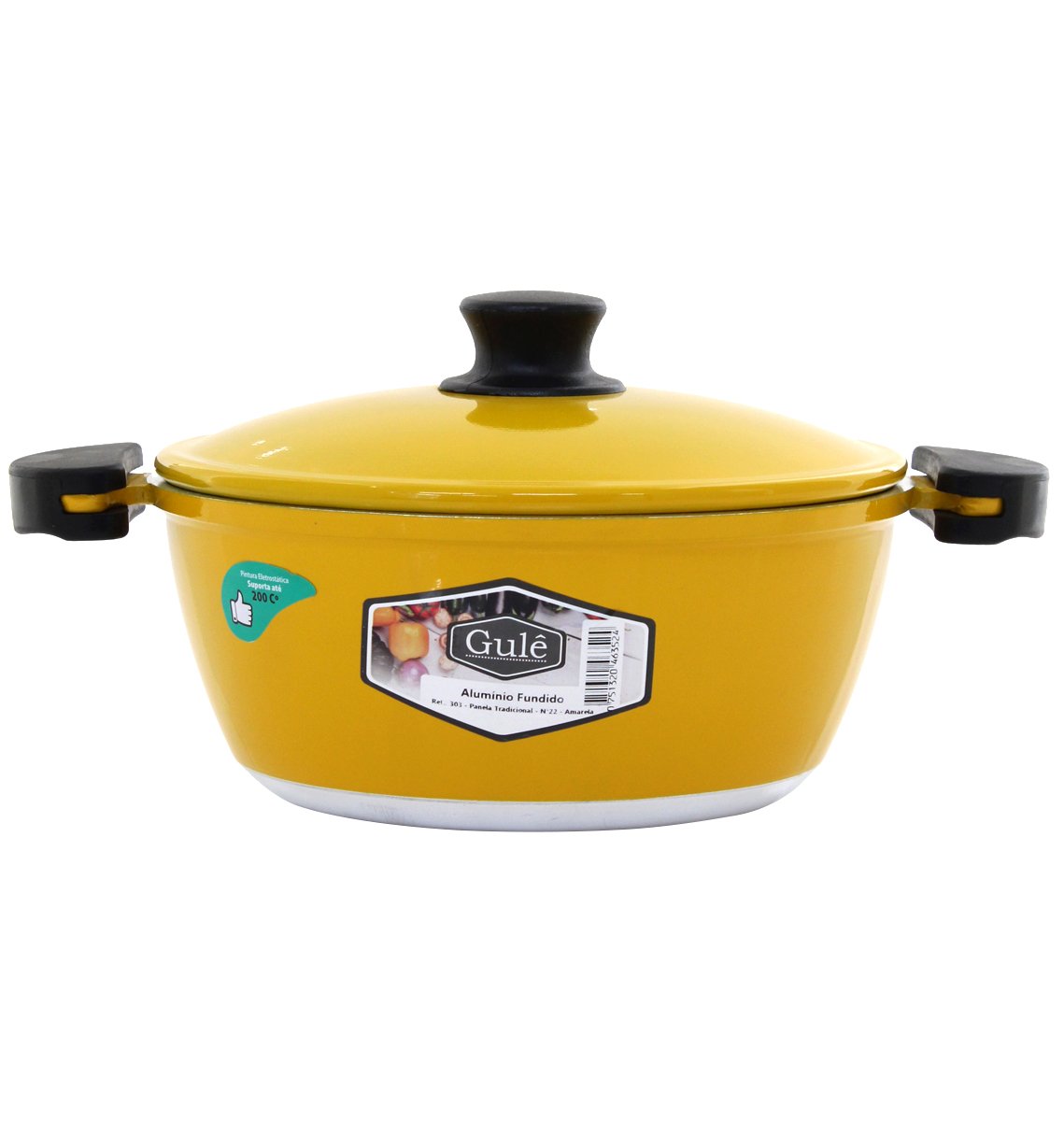 Kit Panelas Gulê Alumínio 2,2L 2,5L 3,5L 3 Peças Amarelo