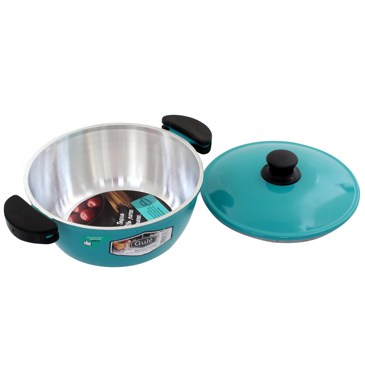 Kit Panelas Gulê Alumínio 900ml 1,45L 1,75L 3 Peças Turquesa