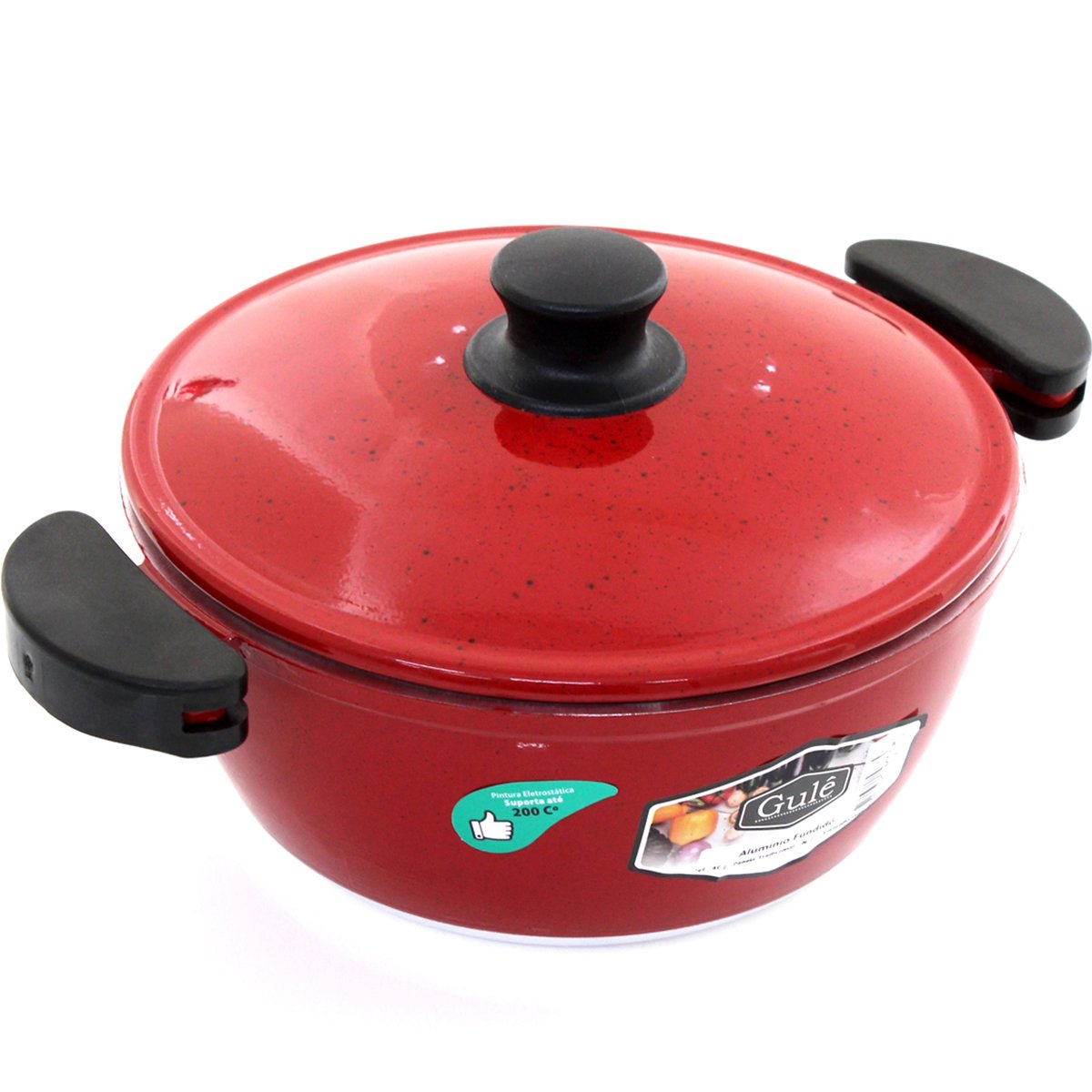Kit Panelas Gulê Alumínio 900ml 1,45L 1,75L 3 Peças Vermelho