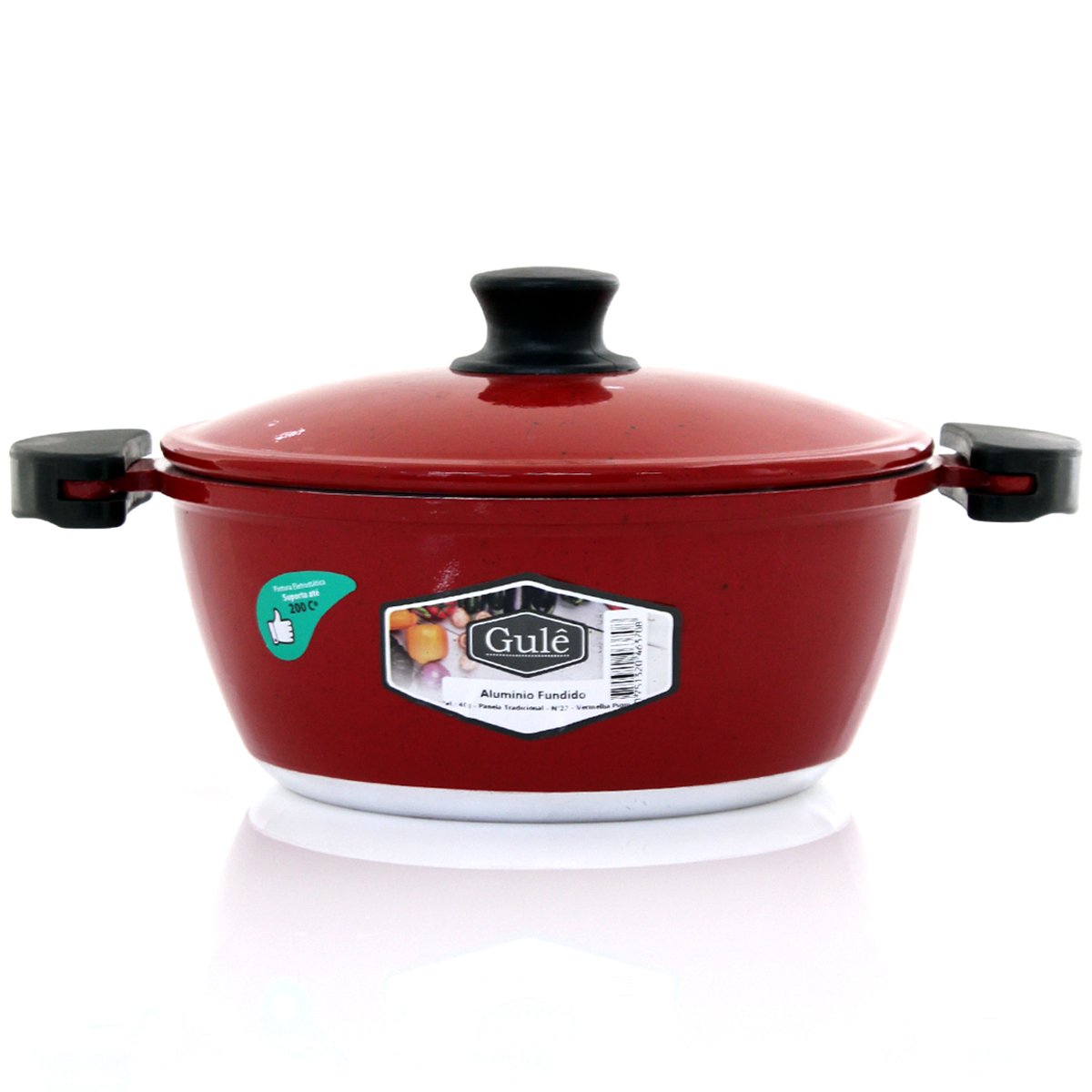 Kit Panelas Gulê Alumínio 900ml 1,45L 1,75L 3 Peças Vermelho