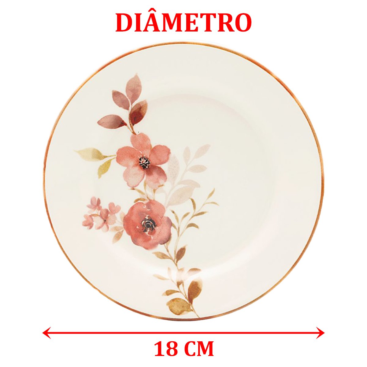 Kit Prato Sobremesa Lanche 12 Pessoas 12Pçs Chá Das 5 Oxford
