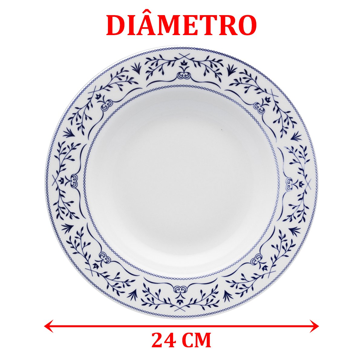 Kit Pratos Fundo Sopa 2 Pessoas 2 Peças Flamingo Ming 24cm
