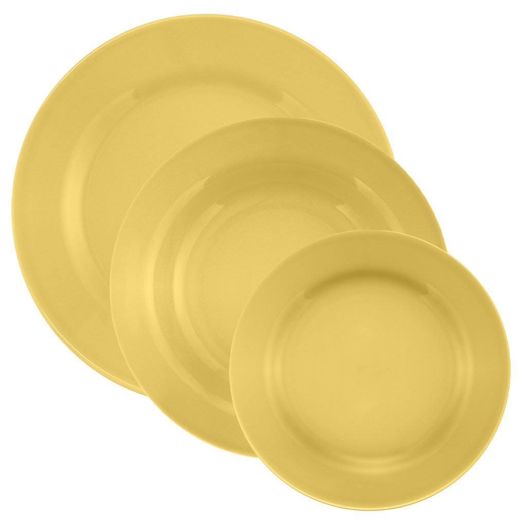 Kit Pratos Rasos Fundos e Sobremesa 12 Peças Biona Amarelo Oxford® Cerâmica