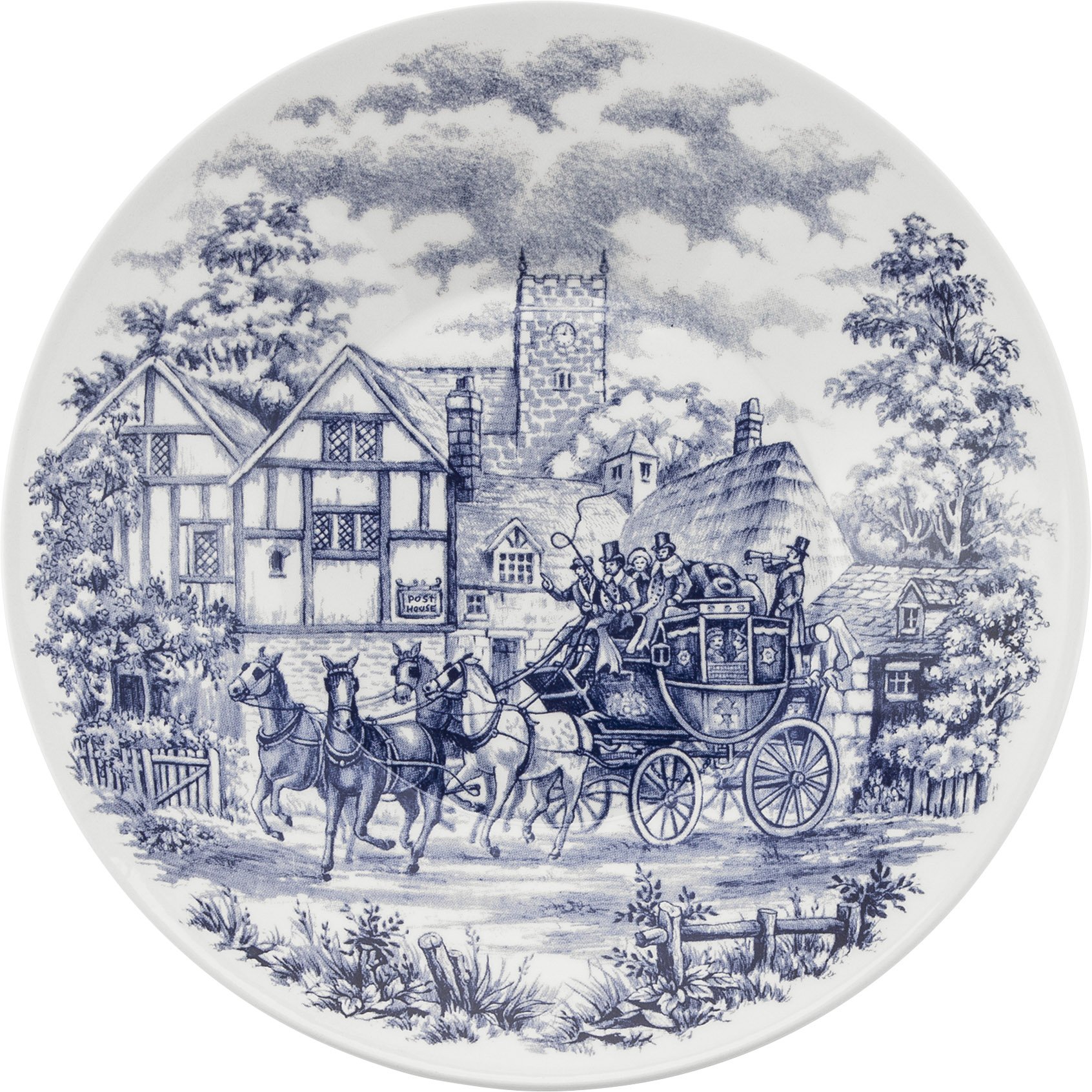 Kit Pratos Rasos e Fundos 4 Peças Biona Cena Inglesa Oxford® Cerâmica