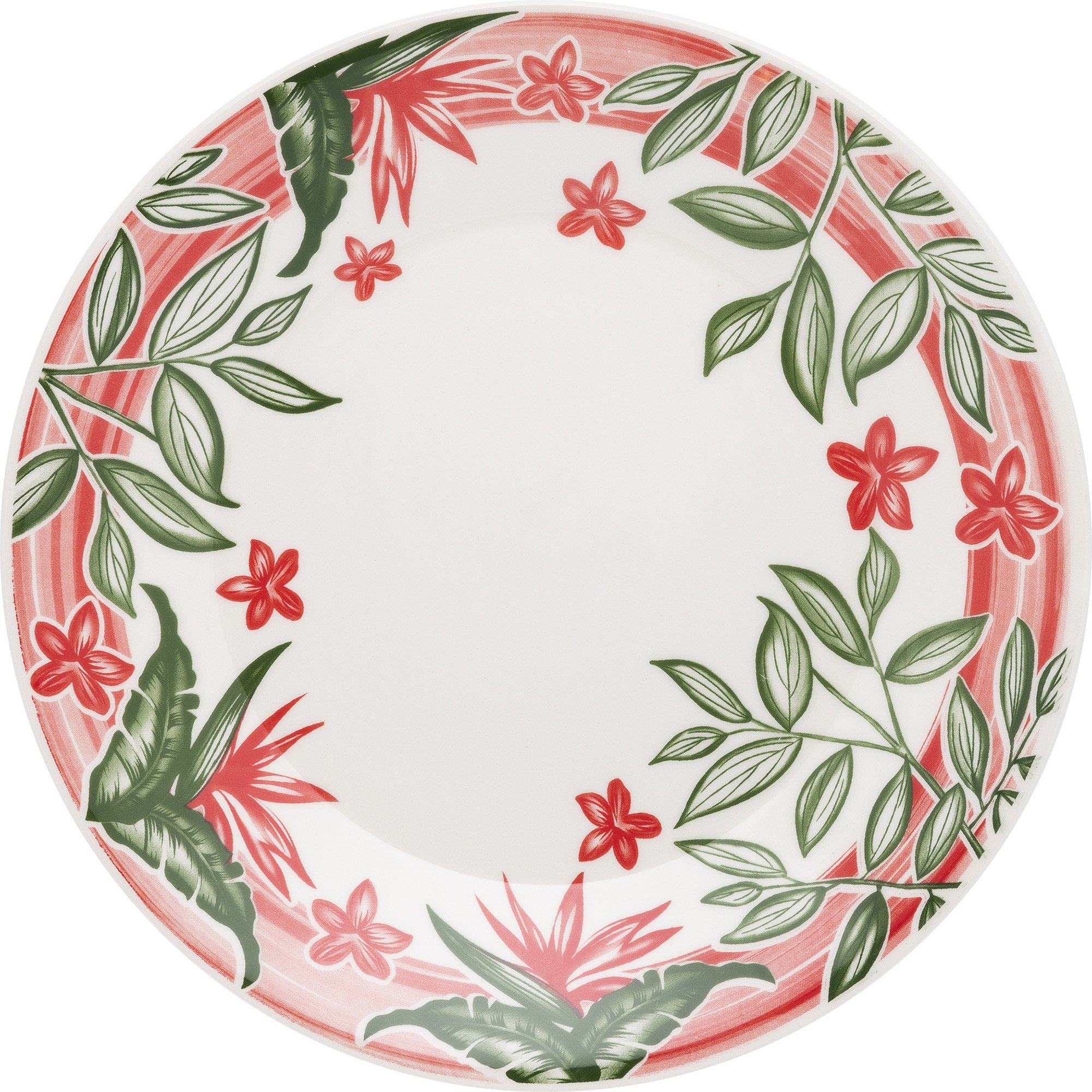 Kit Pratos Rasos e Fundos 4 Peças Biona Jardim Tropical Oxford® Cerâmica
