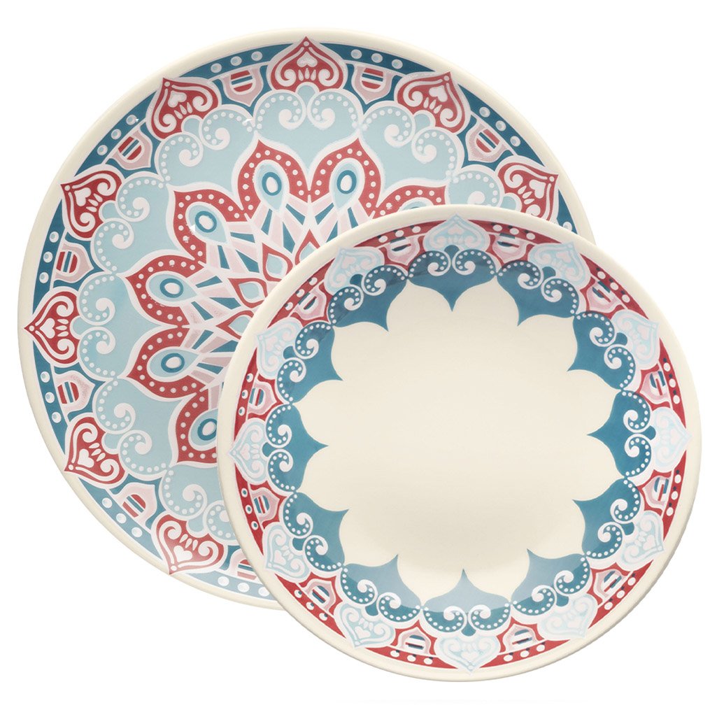 Kit Pratos Rasos e Fundos Unni Cosmic Oxford® Cerâmica 12 Peças
