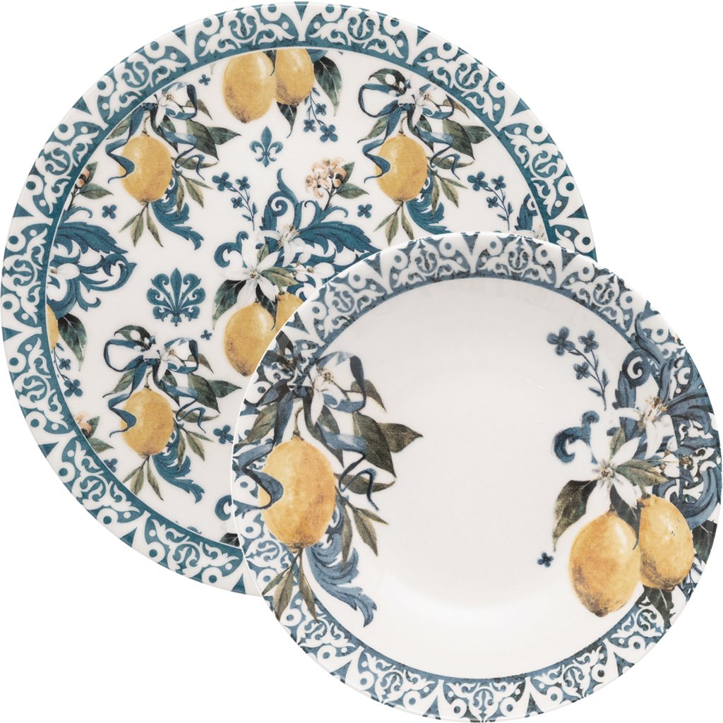 Kit Pratos Rasos e Fundos Unni Siciliano Oxford® Cerâmica 12 Peças