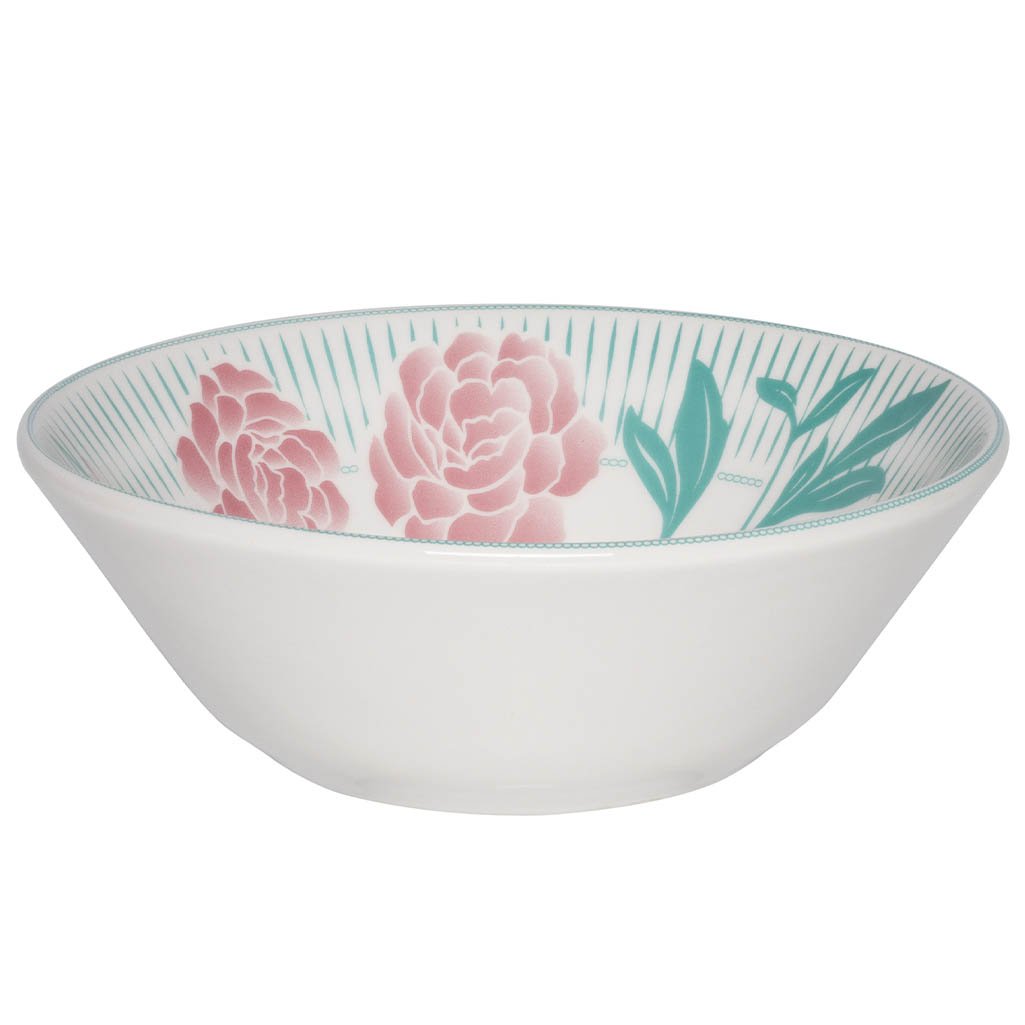 Kit Tigelas Bowl e Pratos de Sobremesa 24 Peças Donna Bloom Oxford Cerâmica