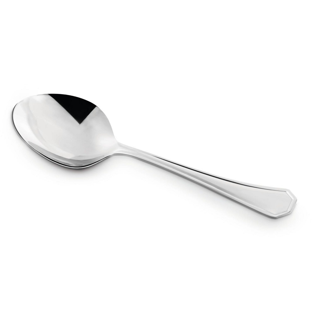 Kit com 01 Colher de Arroz e 01 Concha em Inox Reforçado Mesa Cozinha 