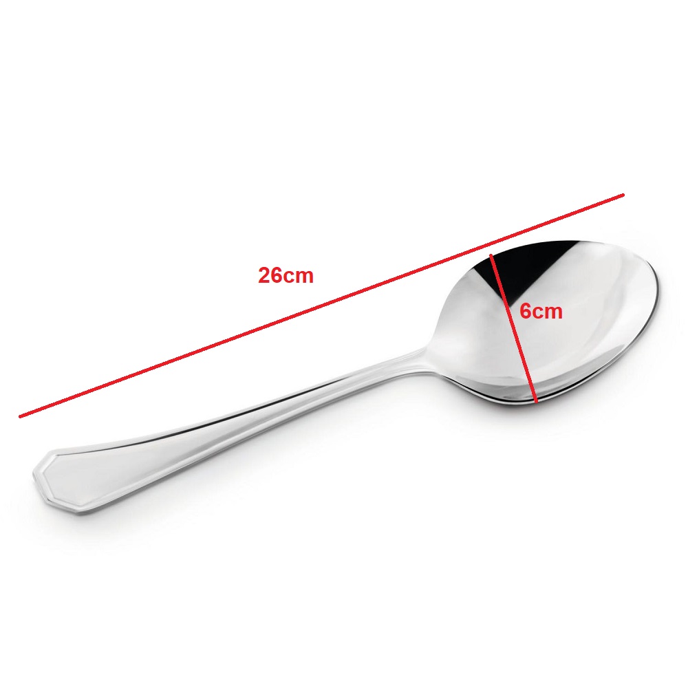 Kit com 01 Colher de Arroz e 01 Concha em Inox Reforçado Mesa Cozinha 