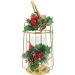 Lamparina Luminária Natal Dourada Em Metal Decorativa 36cm