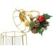 Lamparina Luminária Natal Dourada Em Metal Decorativa 36cm
