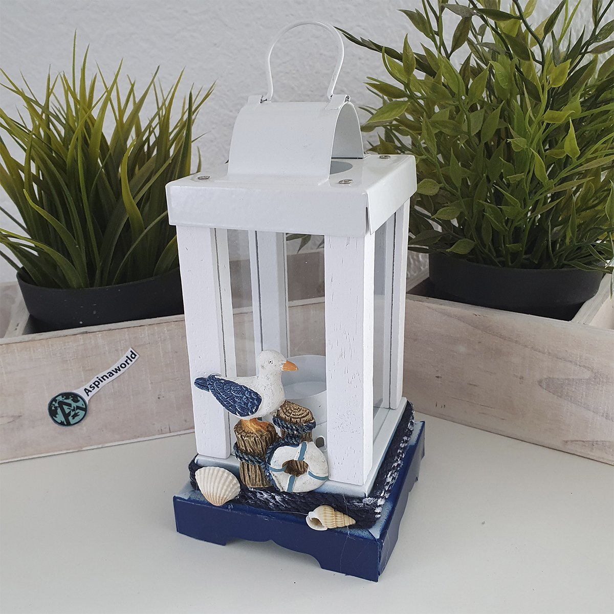 Lamparina Luminária Naval Castiçal Vela Gaivota Decoração