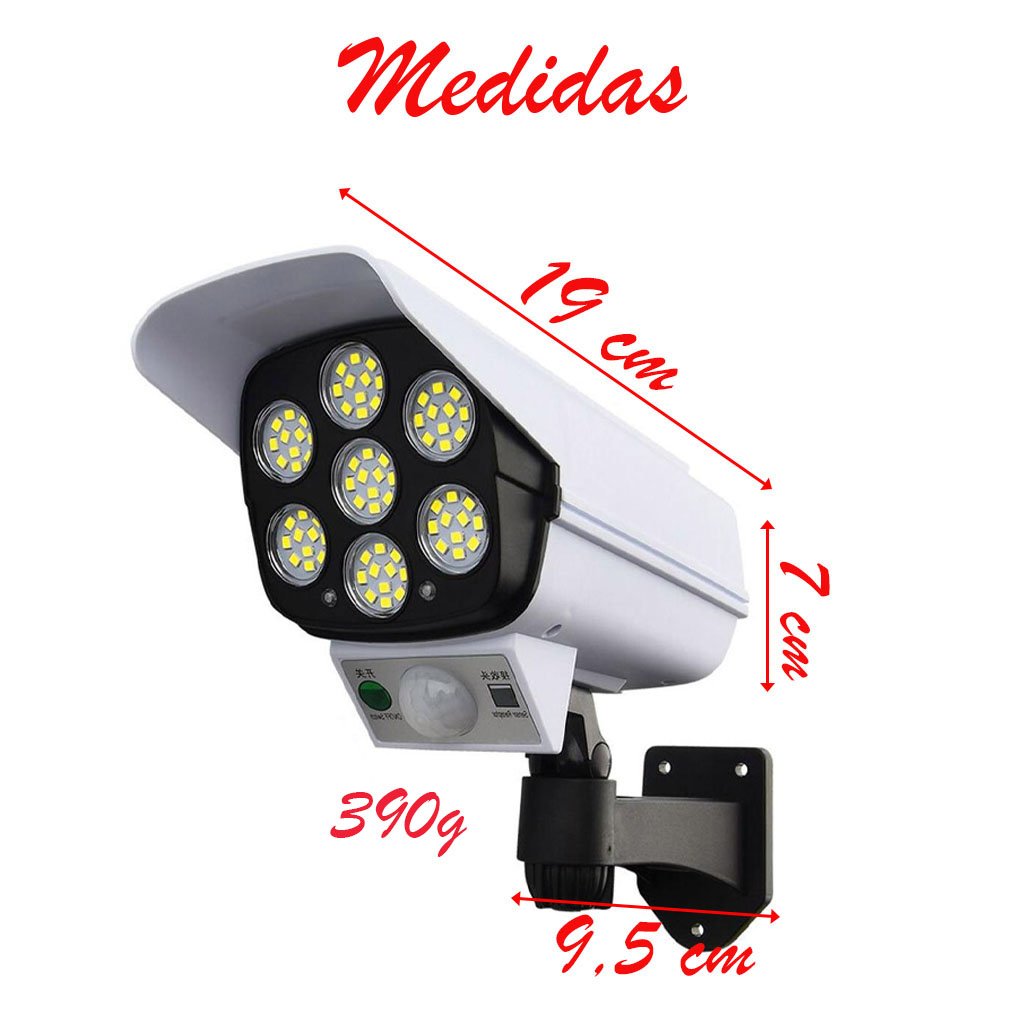 Lanterna Luminária Câmera de Segurança Super LED Com Sensor de Aproximação