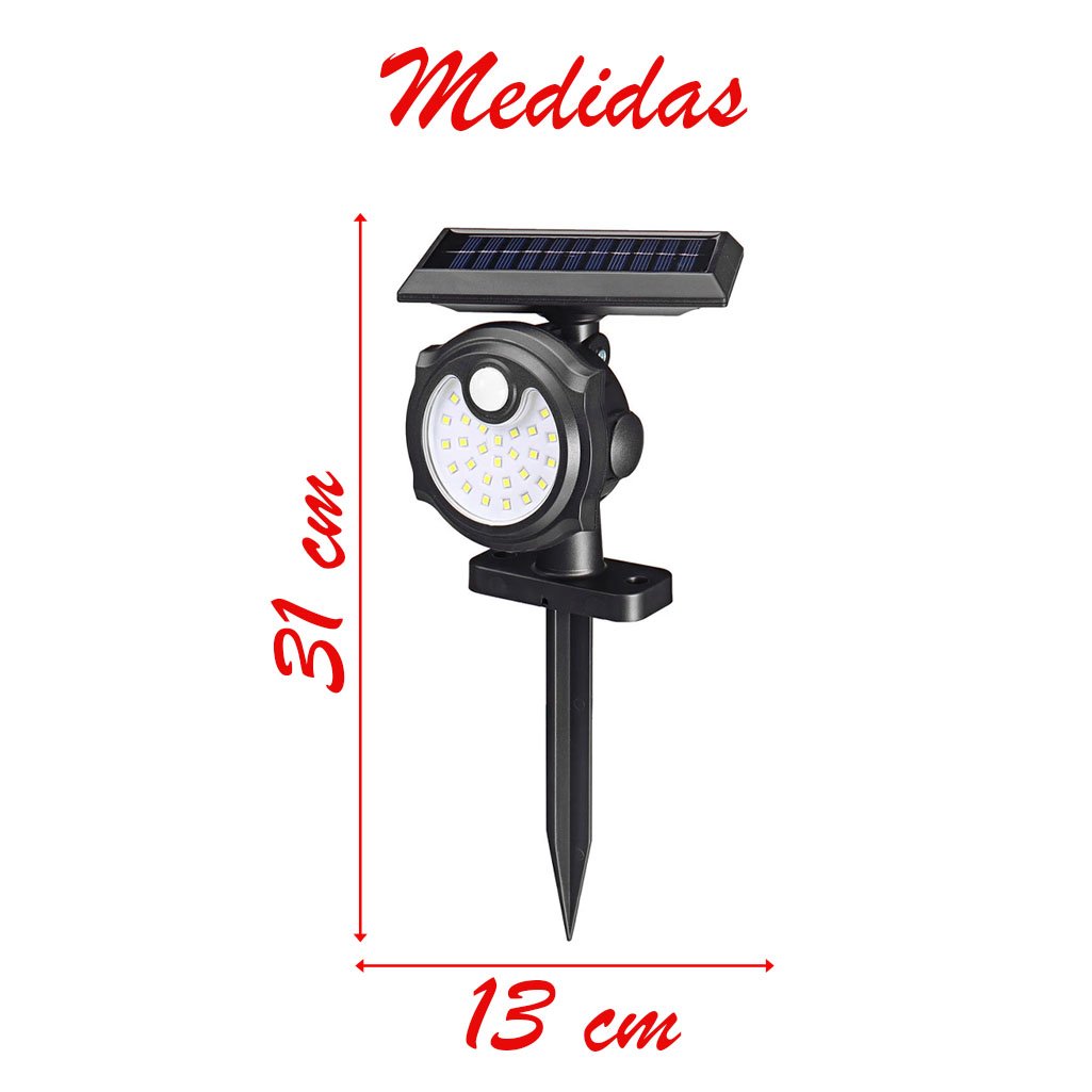 Lanterna Luminária Solar à Prova D'água Sensorial Para Jardim - 26 LED