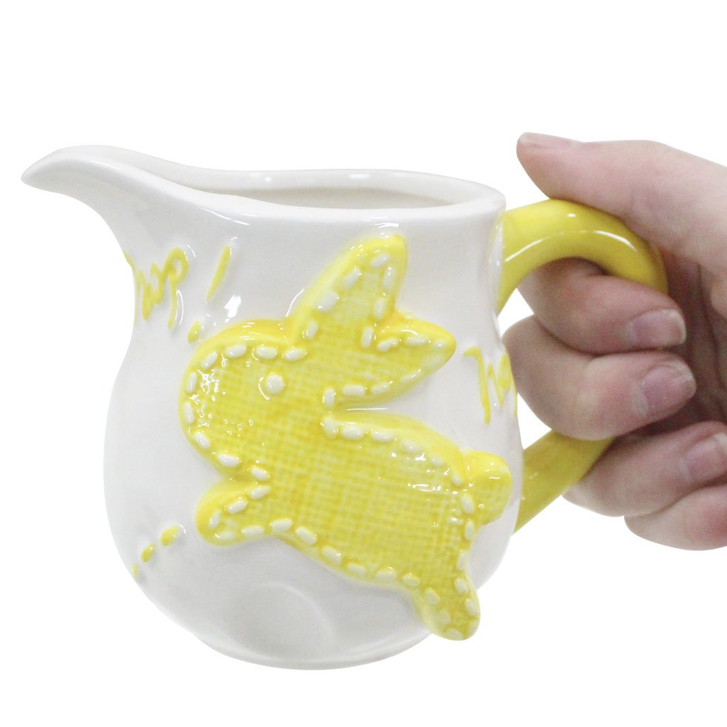 Leiteira de Coelhinho da Páscoa Amarelo Em Cerâmica - 275ml