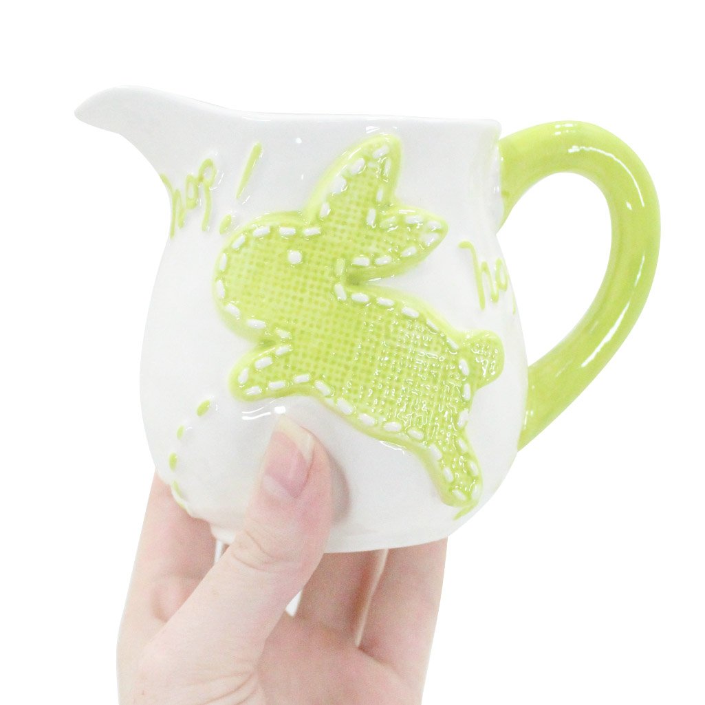 Leiteira de Coelhinho da Páscoa Verde Em Cerâmica - 275ml 7898916926254