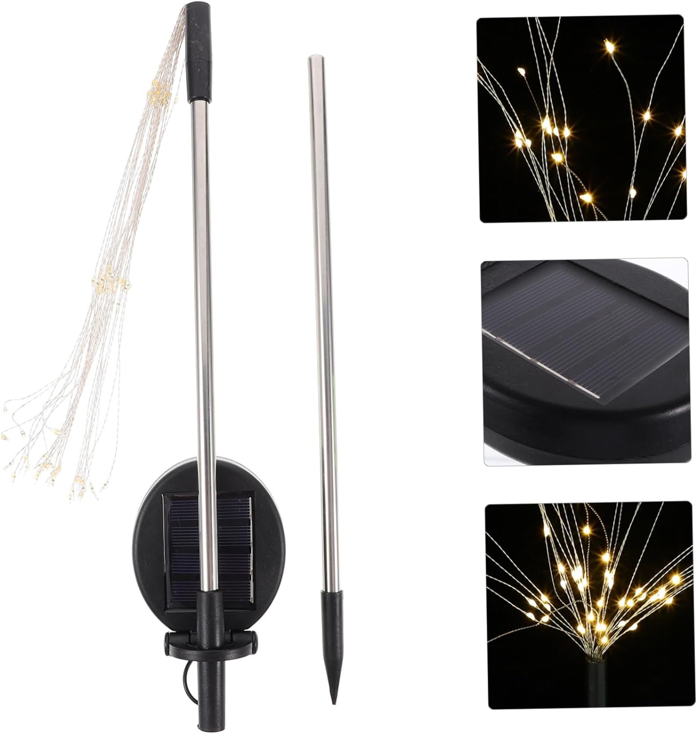 Luminária Decoração Luzes Fogos Artifício Solar Para Jardim