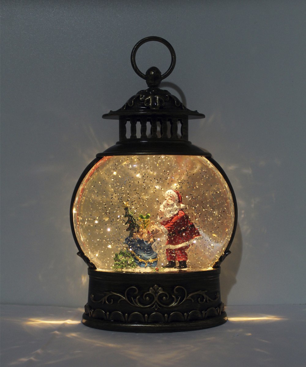 Luminária Enfeite De Natal Papai Noel Presentes Musical LEDs