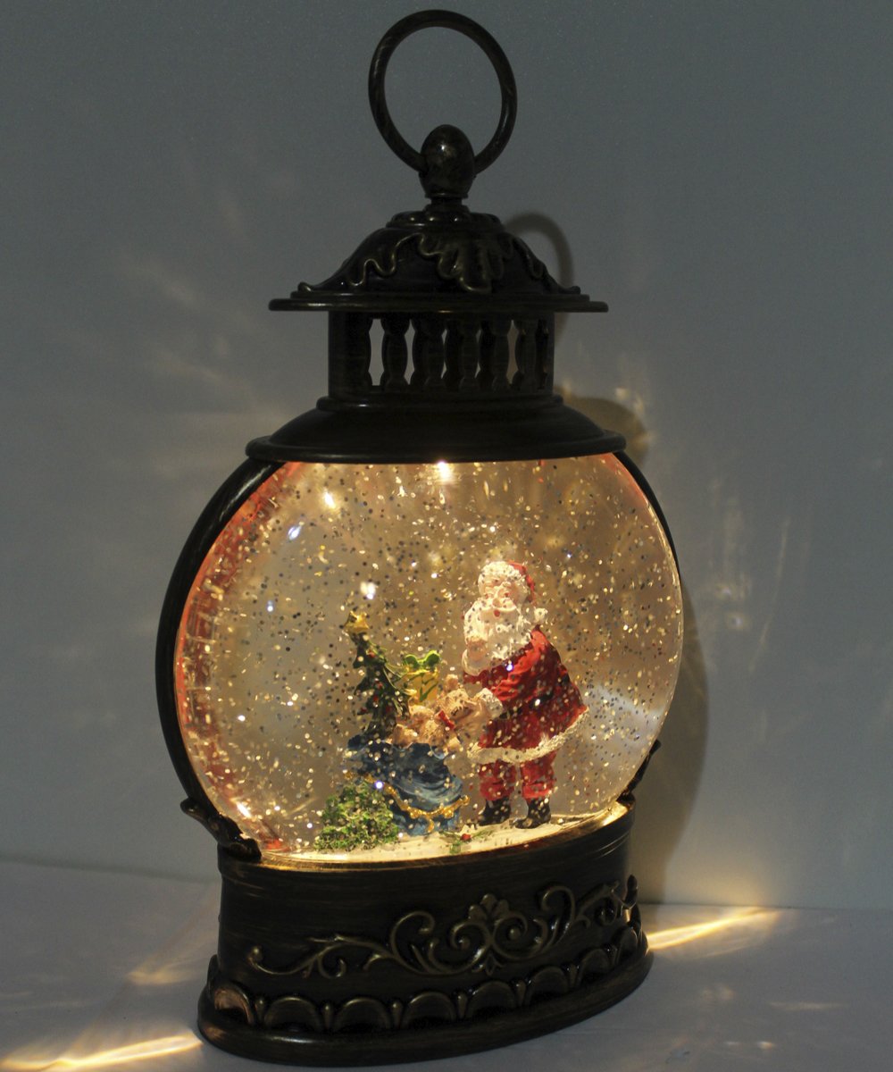 Luminária Enfeite De Natal Papai Noel Presentes Musical LEDs