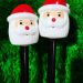 Luminária Jardim Solar Papai Noel Luzes Amarela Natal De 3M