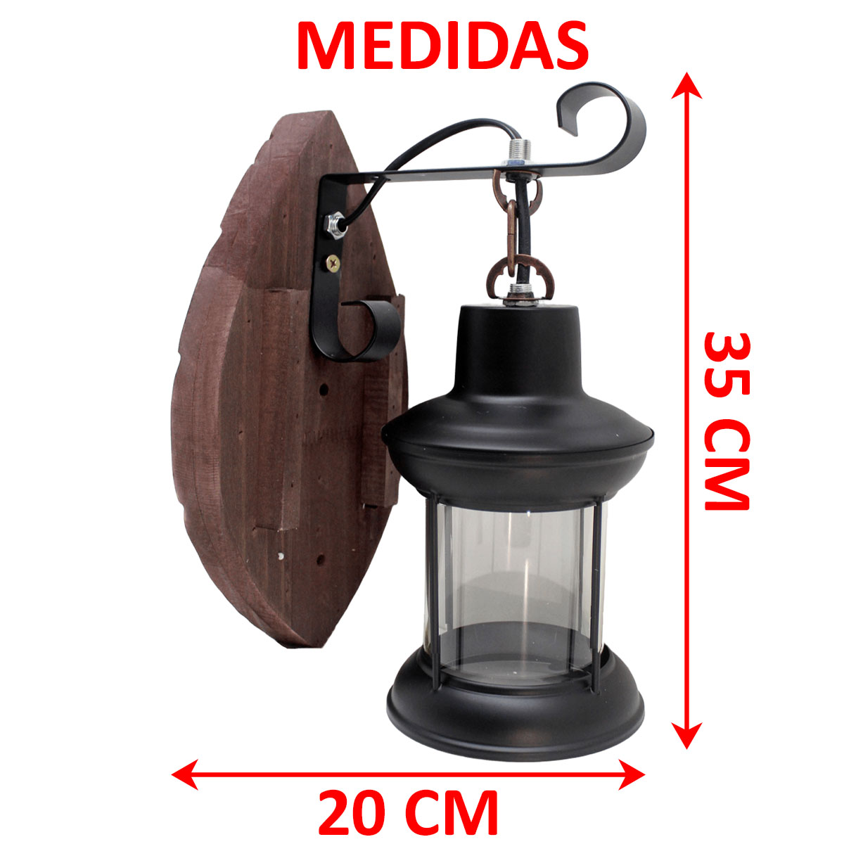 Luminária Luz De Parede Arandela Colonial Retro Vintage 35cm
