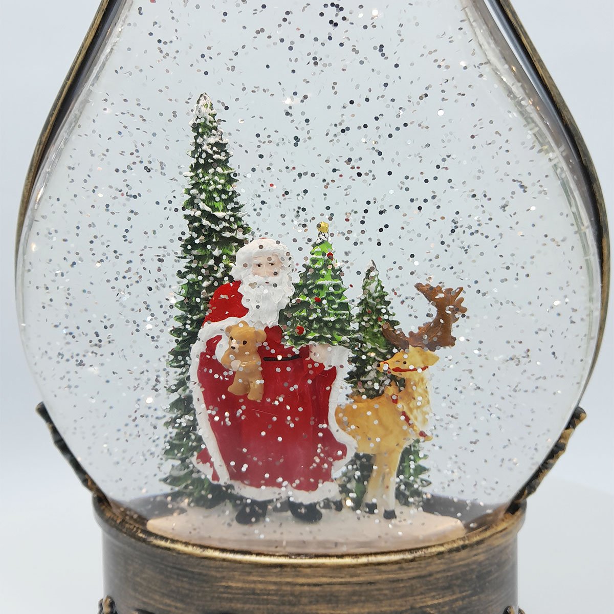 Luminária Musical Á Pilha Enfeite Natal Papai Noel Rena 35cm